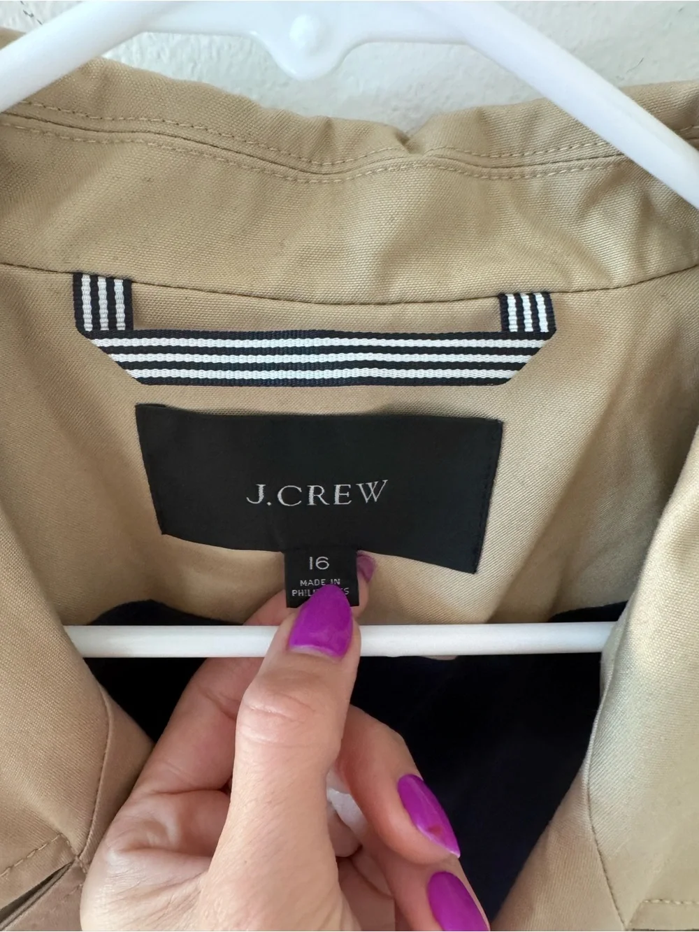J. Crew Tan Double-Breasted Trench Coat